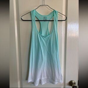 Nollie Aqua-to-White Ombre Racerback Tank